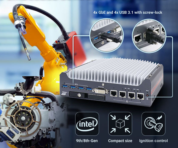 Nuvo-7531 : PC robuste sans ventilateur compact Intel® Core™ 9è/ 8è génération.